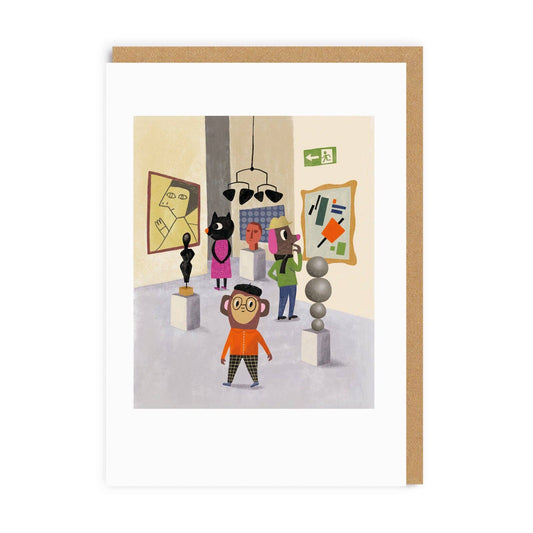 Art Gallery Animals Greeting Card