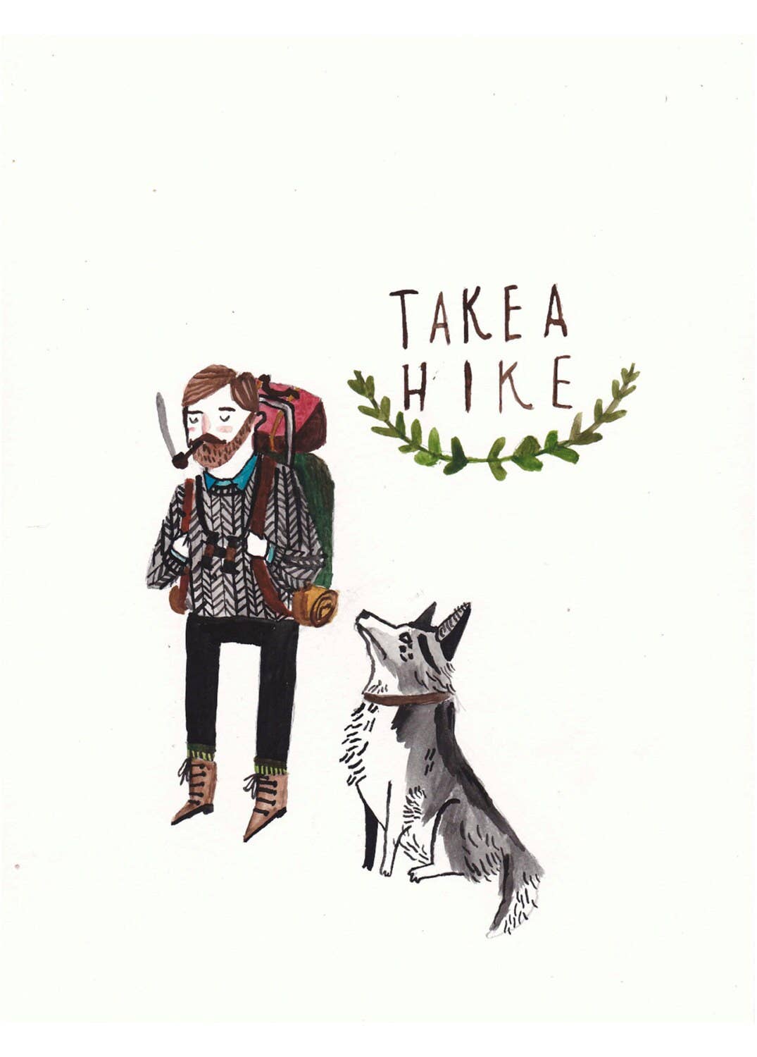 Take A Hike A6 Postcard by Dick Vincent DV17