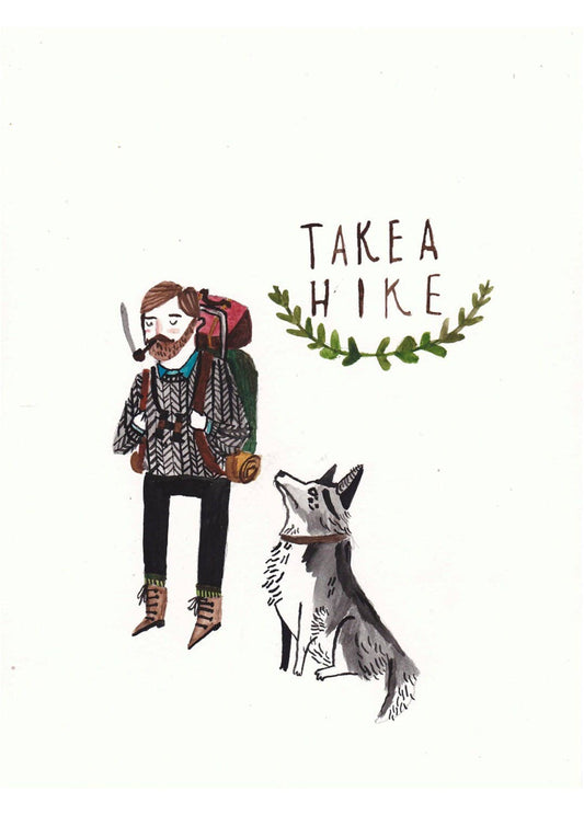 Take A Hike A6 Postcard by Dick Vincent DV17