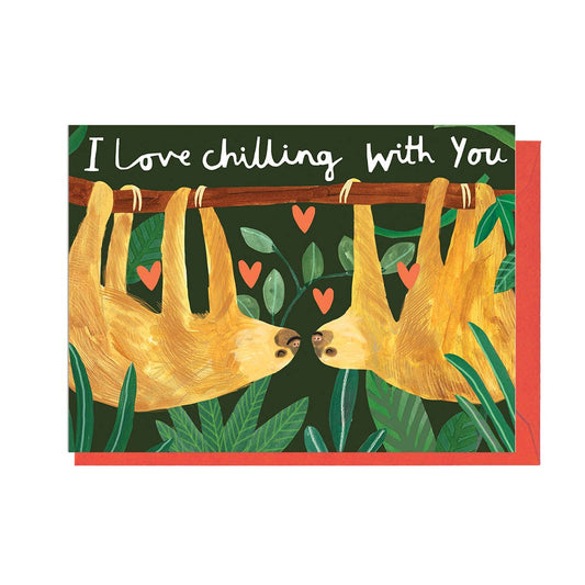 LOVE CHILLING SLOTHS - RED ENVELOPE Card