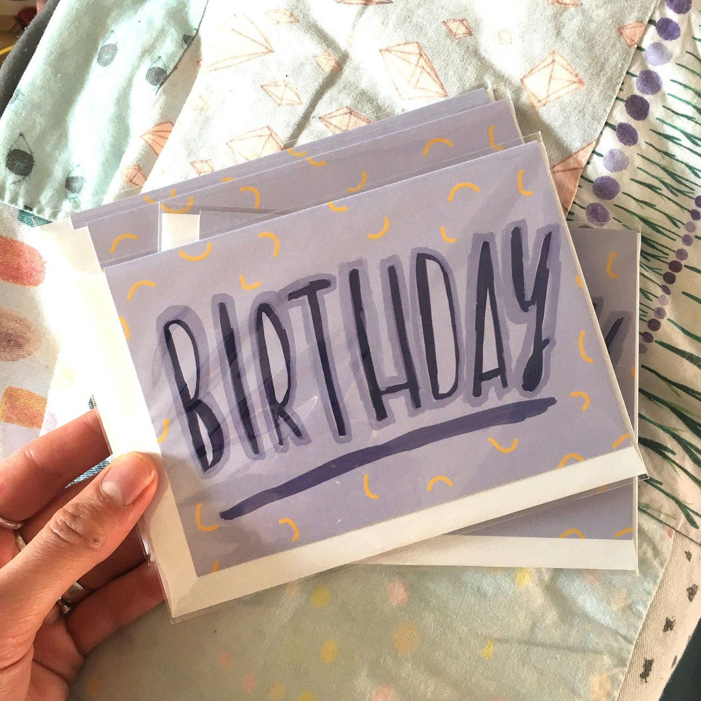 Birthday Purple greeting card by Nicola Rowlands