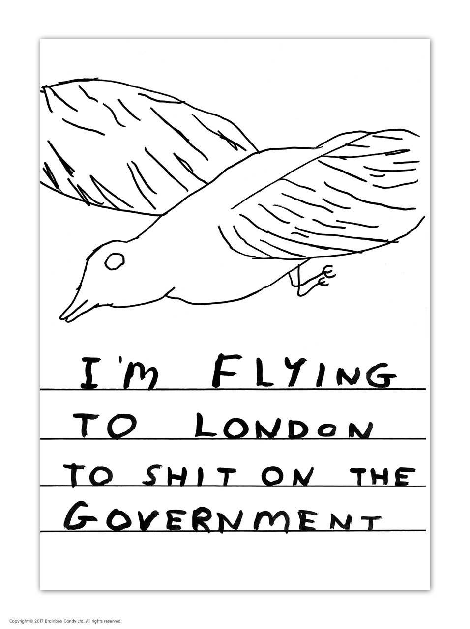 Shit On Government - David Shrigley Postcard