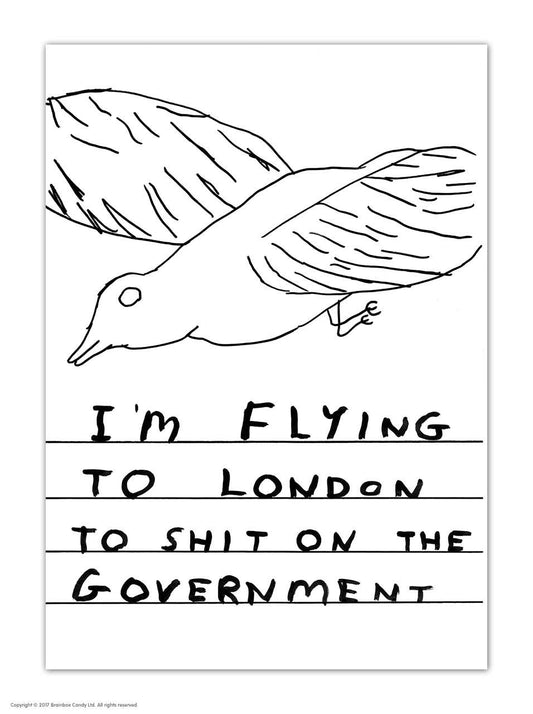 Shit On Government - David Shrigley Postcard