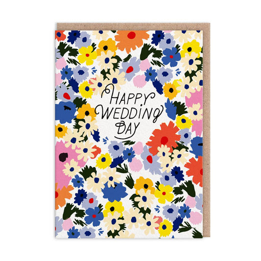 Happy Wedding Day Floral Wedding Card (9811)