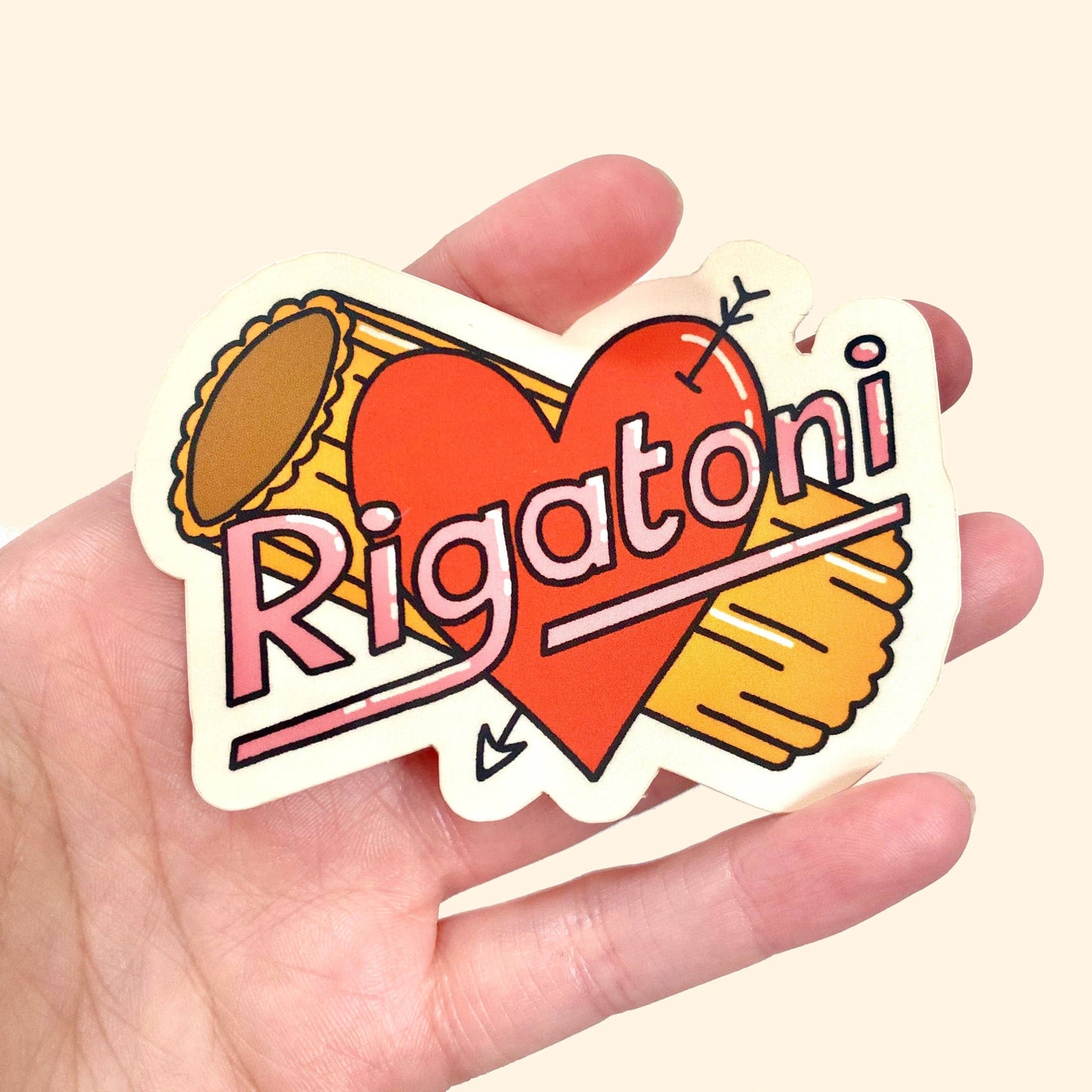 Rigatoni Sticker by Clarice Tudor