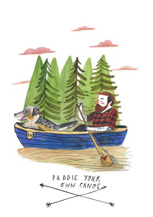 Paddle Your Own Canoe Postcard by Dick Vincent DV03